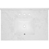 image:imageKingston Brass KVPB3722W38CR Ferrara 37 x 22 Quartz Vanity Top with Rectangular Sink 8 Faucet Drillings Quartz White