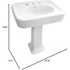 image:imageKingston Brass VPB2268 Robert 26Inch Ceramic Pedestal Sink with 8Inch Faucet Drillings White
