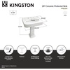 image:imageKingston Brass VPB2268 Robert 26Inch Ceramic Pedestal Sink with 8Inch Faucet Drillings White