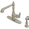 image:imageGourmetier GSY7208ACLBS American Classic SingleHandle Kitchen Faucet with Brass Sprayer Brushed NickelBrushed Nickel