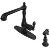 image:imageGourmetier GSY7208ACLBS American Classic SingleHandle Kitchen Faucet with Brass Sprayer Brushed NickelOil Rubbed Bronze