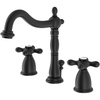 image:imageKingston Brass KB1972AX Heritage Widespread Lavatory Faucet Polished Brass 8Inch Adjustable CenterMatte Black