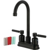 image:imageKingston Brass KB8497DKL Kaiser TwoHandle 2Hole Deck Mount Bar Faucet in Brushed BrassMatte Black
