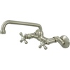 image:imageKingston Brass KS200C TwoHandle Adjustable Center Wall Mount Kitchen Faucet Polished ChromeBrushed Nickel