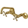 image:imageKingston Brass KS213PN Kingston Two Handle Wall Mount Kitchen Faucet Polished NickelBrushed Brass
