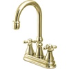 image:imageKingston Brass KS2492AX Victorian TwoHandle 2Hole Deck Mount Bar Faucet in Polished BrassPolished Brass