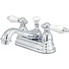 image:imageKingston Brass KS3602PL Restoration 4Inch Centerset Lavatory Faucet with Porcelain Lever Handle Polished BrassBrushed Brass
