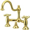image:imageKingston Brass KS3915AX Restoration Widespread Lavatory Faucet with Metal Cross Handle Oil Rubbed BronzePolished Brass
