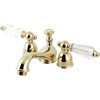 image:imageKingston Brass KS3958WLL Mini Widespread Lavatory Faucet With Crystal Lever Handle 412 in Spout Reach Brushed NickelPolished Brass