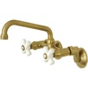 image:imageKingston Brass KS613SB 2Handle Wall Mount Kitchen Faucet Brushed Brass 694 x 488 x 275Brushed Brass