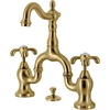 image:imageKingston Brass KS7973TX French Country Bridge Bathroom Faucet with Brass PopUp Antique BrassBrushed Brass