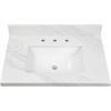 image:imageKingston Brass KVPB3122W38CL Mayorca 31 x 22 Quartz Vanity Top with Rectangular Sink 8 Faucet Drillings Quartz White
