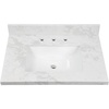 image:imageKingston Brass KVPB3122W38CR Ferrara 31 x 22 Quartz Vanity Top with Rectangular Sink 8 Faucet Drillings Quartz White