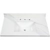 image:imageKingston Brass KVPB3722W38CL Mayorca 37 x 22 Quartz Vanity Top with Rectangular Sink 8 Faucet Drillings Quartz White