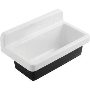 image:imageGourmetier GCKWS331916 Petra Galley 33 x 19 Cast Iron Wall Mount Kitchen Sink White