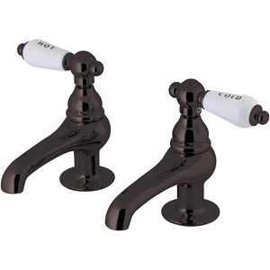 image:imageKingston Brass CC3L8 TwoHandle Deck Mount Basin Tap Faucet in Brushed NickelOil Rubbed Bronze