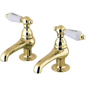 image:imageKingston Brass CC3L8 TwoHandle Deck Mount Basin Tap Faucet in Brushed NickelPolished Brass