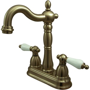 image:imageKingston Brass KB1495PL Bar Faucet Without PopUp Rod 434 inch in Spout Reach Oil Rubbed BronzeAntique Brass