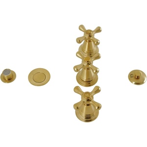 image:imageKingston Brass KB320AX Victorian ThreeHandle Bidet Faucet Matte BlackBrushed Brass