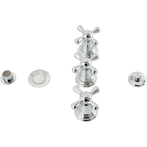 image:imageKingston Brass KB320AX Victorian ThreeHandle Bidet Faucet Matte BlackPolished Chrome