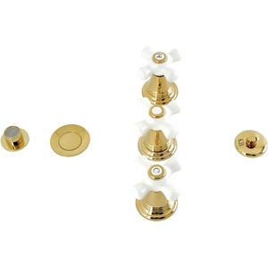 image:imageKingston Brass KB328PX Victorian ThreeHandle Bidet Faucet Brushed NickelPolished Brass