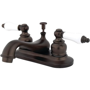 image:imageKingston Brass KB602B Teapot Faucet with Metal Cross Handle amp PopUp Polished Brass 4 InchOil Rubbed Bronze
