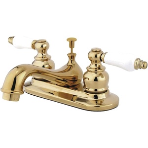 image:imageKingston Brass KB602B Teapot Faucet with Metal Cross Handle amp PopUp Polished Brass 4 InchPolished Brass