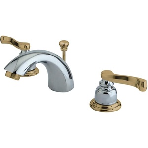 image:imageKingston Brass KB8952FL Royale Mini Widespread Bathroom Faucet with Brass PopUp Drain Polished BrassBrushed Nickel