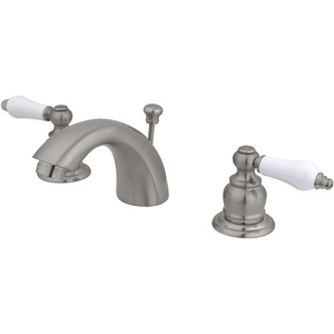 image:imageKingston Brass KB951PL Victorian MiniWidespread Bathroom Faucet with PopUp Drain Polished Chrome 4716 in Spout ReachBrushed Nickel