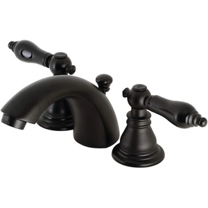 image:imageKingston Brass KB956AKLPN Duchess Widespread Bathroom Faucet with Plastic PopUp Polished NickelMatte Black
