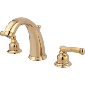 image:imageKingston Brass KB982FL Royale Widespread Lavatory Faucet with Brass PopUp Polished Brass8Inch Adjustable CenterPolished Brass
