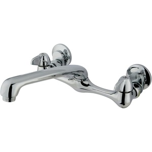 image:imageKingston Brass KF200 Wall Mount Kitchen Faucet with Cast Spout 758Inch Polished Chrome