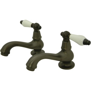 image:imageKingston Brass KS1108PL Heritage Classic Basin Faucet Porcelain Lever Handle Brushed NickelOil Rubbed Bronze