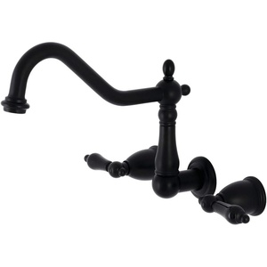 image:imageKingston Brass KS1288PKL Duchess Wall Mount Kitchen Faucet Brushed NickelMatte Black