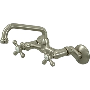 image:imageKingston Brass KS213PN Kingston Two Handle Wall Mount Kitchen Faucet Polished NickelBrushed Nickel