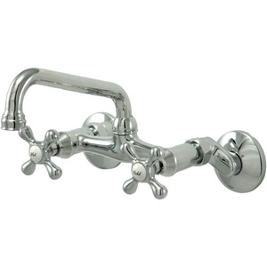 image:imageKingston Brass KS213PN Kingston Two Handle Wall Mount Kitchen Faucet Polished NickelPolished Chrome