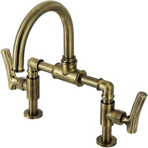 image:imageKingston Brass KS2176TKL Bridge Bathroom Faucet with Brass PopUp Polished NickelAntique Brass