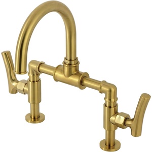 image:imageKingston Brass KS2176TKL Bridge Bathroom Faucet with Brass PopUp Polished NickelBrushed Brass