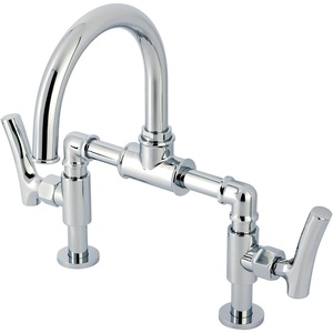 image:imageKingston Brass KS2176TKL Bridge Bathroom Faucet with Brass PopUp Polished NickelPolished Chrome
