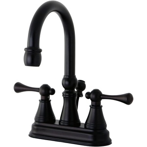 image:imageKingston Brass KS2612BL Vintage 4Inch Centerset Lavatory Faucet with Brass PopUp Polished BrassOil Rubbed Bronze