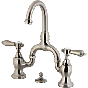 image:imageKingston Brass KS7997BAL Heirloom Bridge Bathroom Faucet with Brass PopUp Brushed BrassBrushed Nickel
