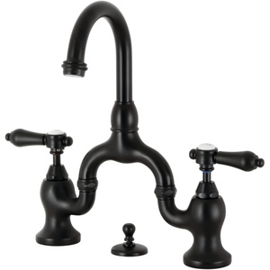 image:imageKingston Brass KS7997BAL Heirloom Bridge Bathroom Faucet with Brass PopUp Brushed BrassMatte Black
