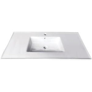 image:imageKingston Brass LBT372271 Continental 37Inch Ceramic Vanity Sink Top 1 Hole in White