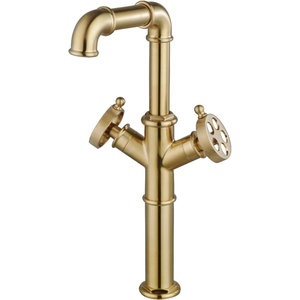 image:imageKingston Brass LS6603RKZ Wendell DoubleHandle Vessel Faucet with Knurled Handle Brushed Brass