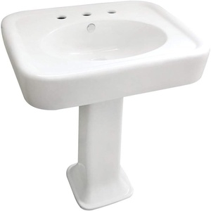 image:imageKingston Brass VPB2268 Robert 26Inch Ceramic Pedestal Sink with 8Inch Faucet Drillings White