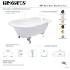image:imageAqua Eden VCT3D603019NT2 60 Cast Iron Oval Rectangular Roll Top Clawfoot Tub 338 Wall Drillings WhitePolished Brass
