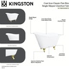 image:imageAqua Eden VCTND5130NT2 51 Cast Iron Classic FlatRim Single Slipper Clawfoot Tub No Faucet Drillings WhitePolished Brass
