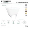 image:imageAqua Eden VCTND5130NT2 51 Cast Iron Classic FlatRim Single Slipper Clawfoot Tub No Faucet Drillings WhitePolished Brass