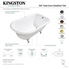 image:imageAqua Eden VCTND543019W5 54 Cast Iron Classic FlatRim Roll Top Clawfoot Tub No Faucet Drillings WhiteOil Rubbed BronzeWhiteOil Rubbed Bronze