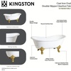image:imageAqua Eden VCTND6728NH7 67 Cast Iron Oval Double Slipper Clawfoot Tub No Faucet Drillings WhiteBrushed BrassWhiteBrushed Brass